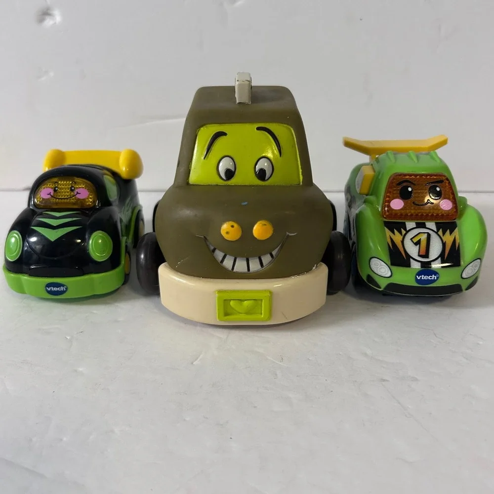 VTech Go Go Smart Wheels Race Cars and B.Toys Taxi Vehicle Lot of 3 Toddler Toys